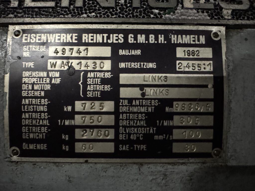 Used REINTJES WAV 1430