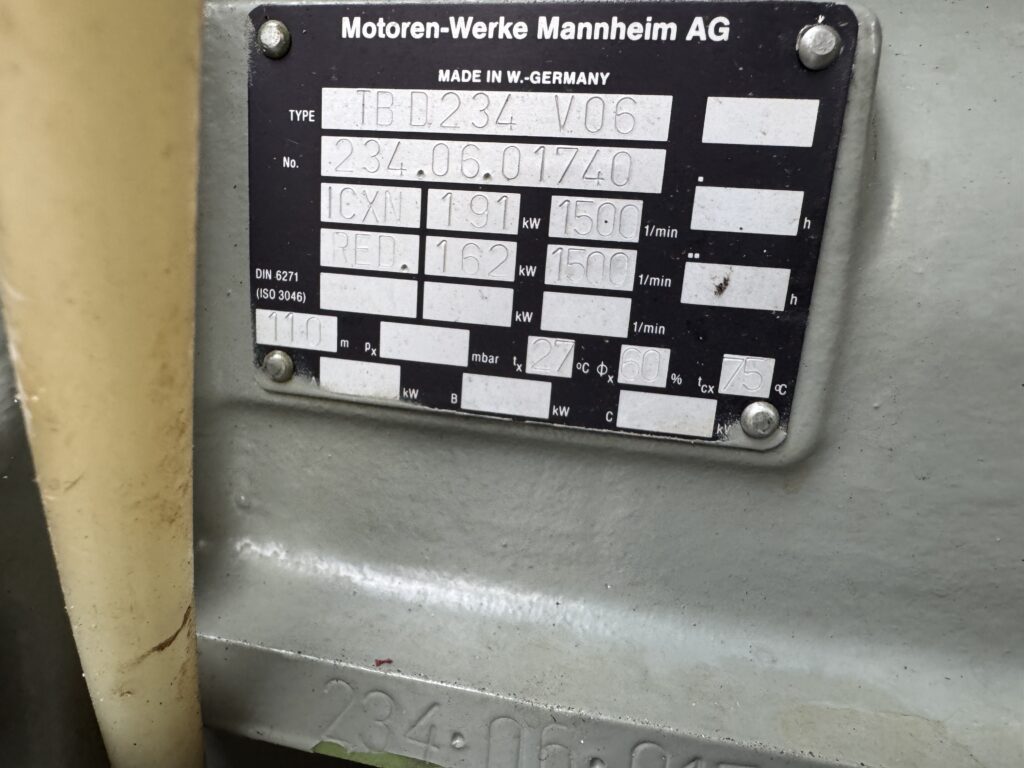 Used MWM TBD 234-V6 / AEG GEN.SET 165 KVA