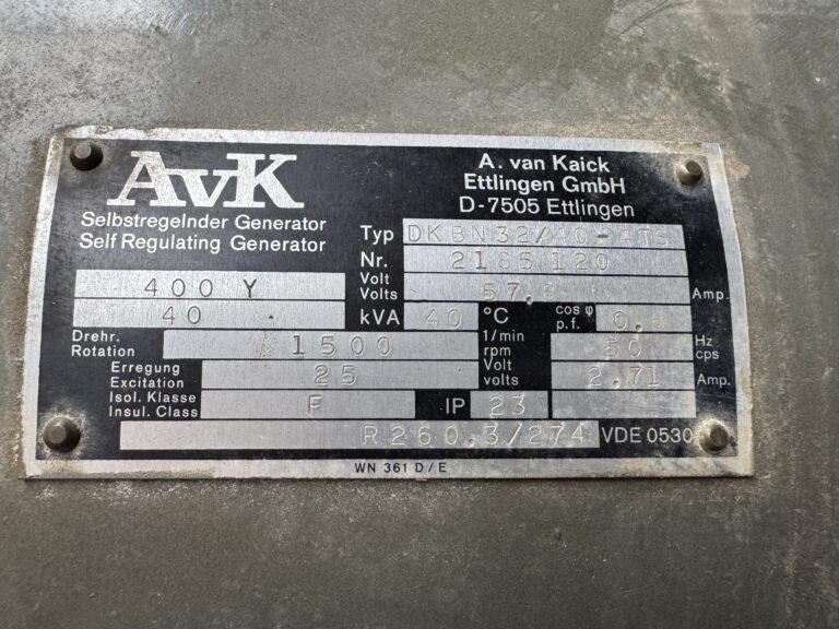 Used 1985 MWM D226-4 / A.VAN KAICK GEN.SET 40 KVA