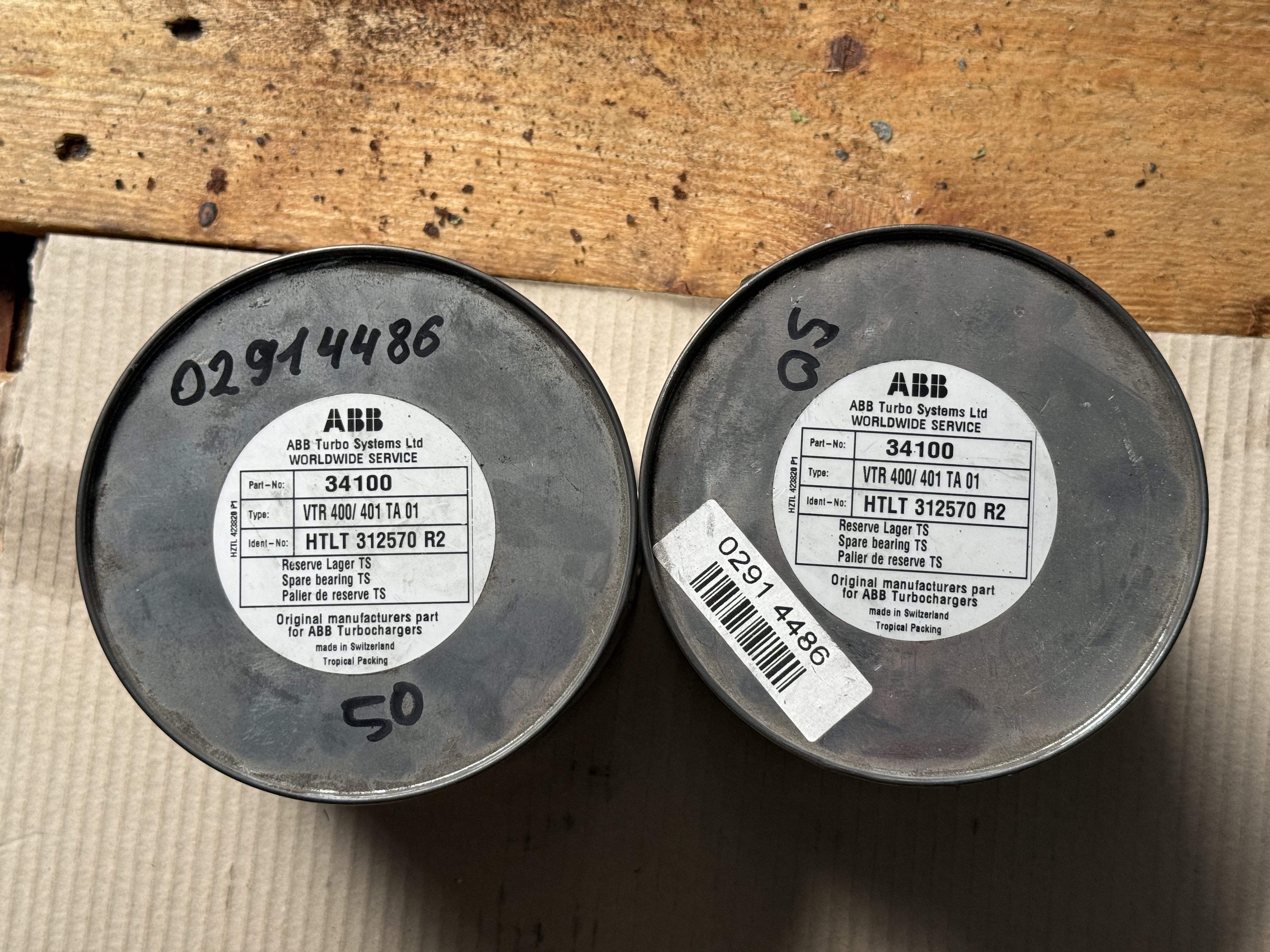 Used ABB VTR 400 / 401 ORIGINAL BEARING SET