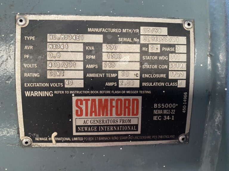 Used 2016 DEUTZ BF8M1015C / STAMFORD GEN.SET 530 KVA