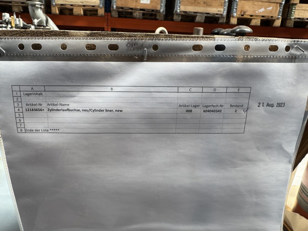 CYLINDER LINER P/N 12183656 MWM TBRHS 345