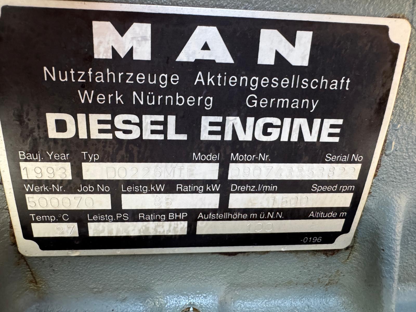 Used MAN D0226MTE / AEM DIESEL GEN.SET 63KVA