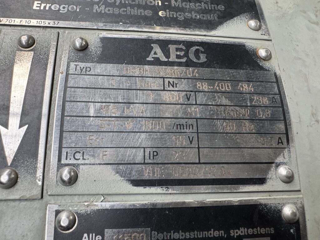 Used MWM TBD 234-V6 / AEG GEN.SET 165 KVA