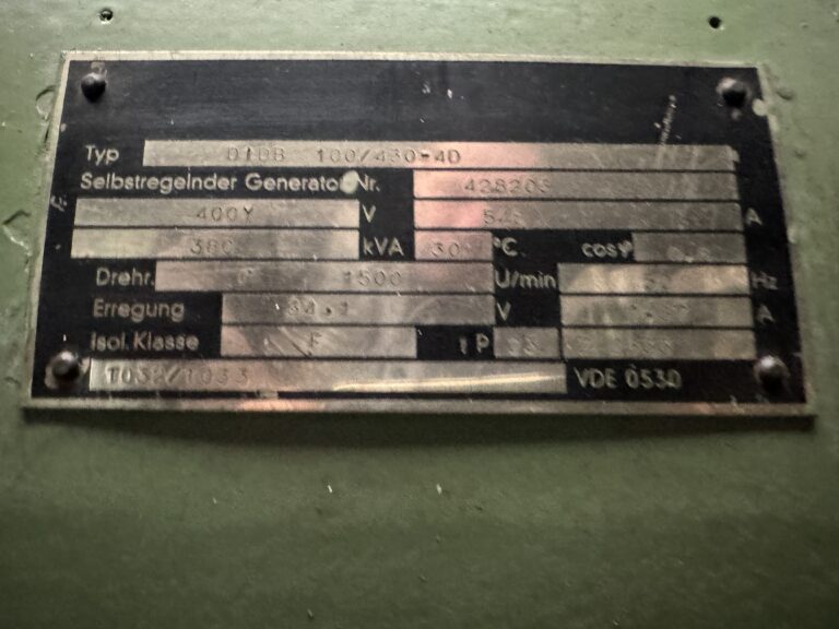 Used 1978 DEUTZ BA8M816 / A.VAN KAICK DIESEL GEN.SET 380 KVA