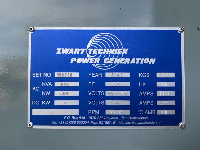 Used 2009 Mitsubishi S12A2-PTA / Stamford Gen set 810 KVA