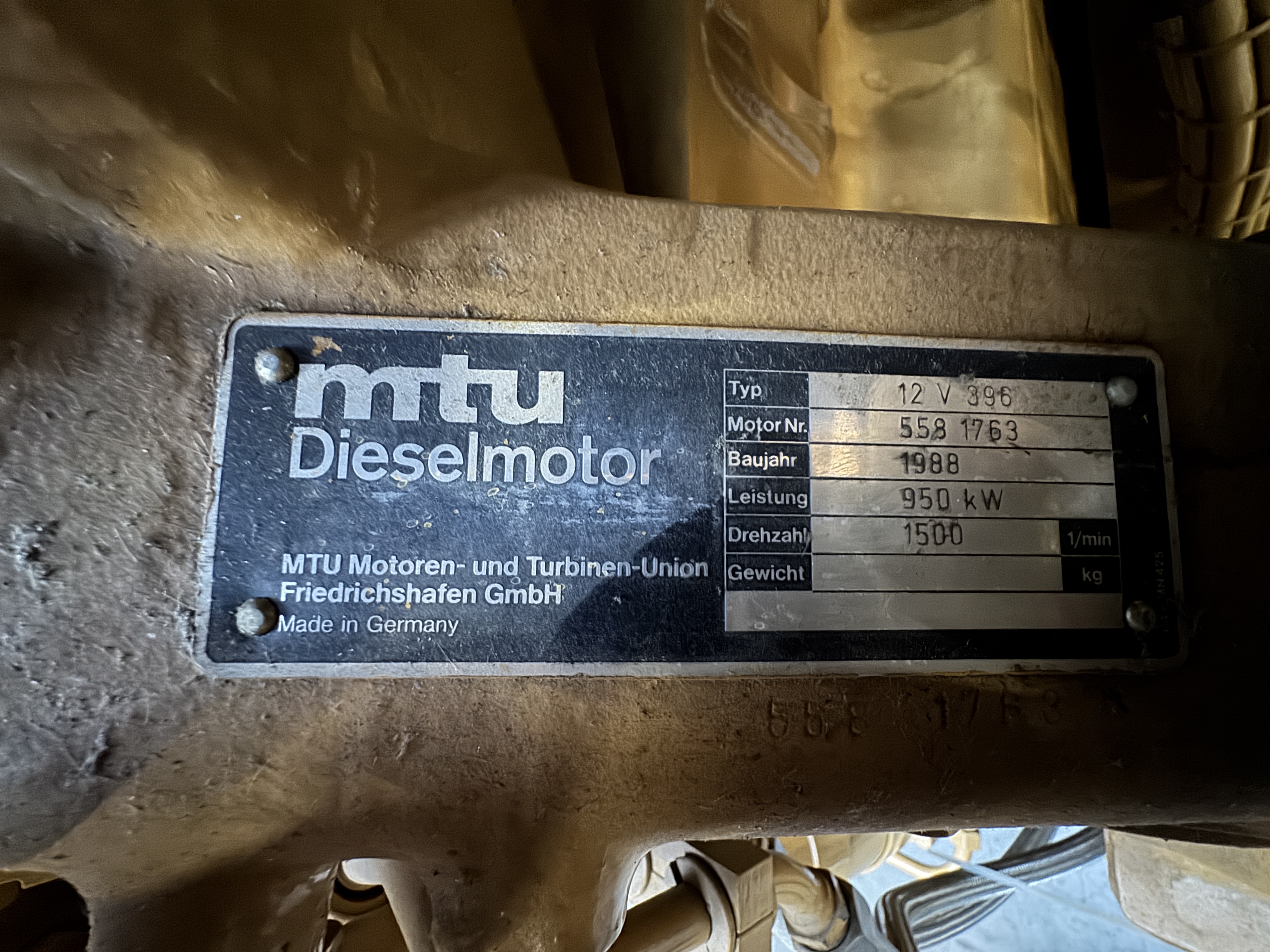 Used MTU 12V396 / PILLER DIESEL GEN.SET 900 KVA