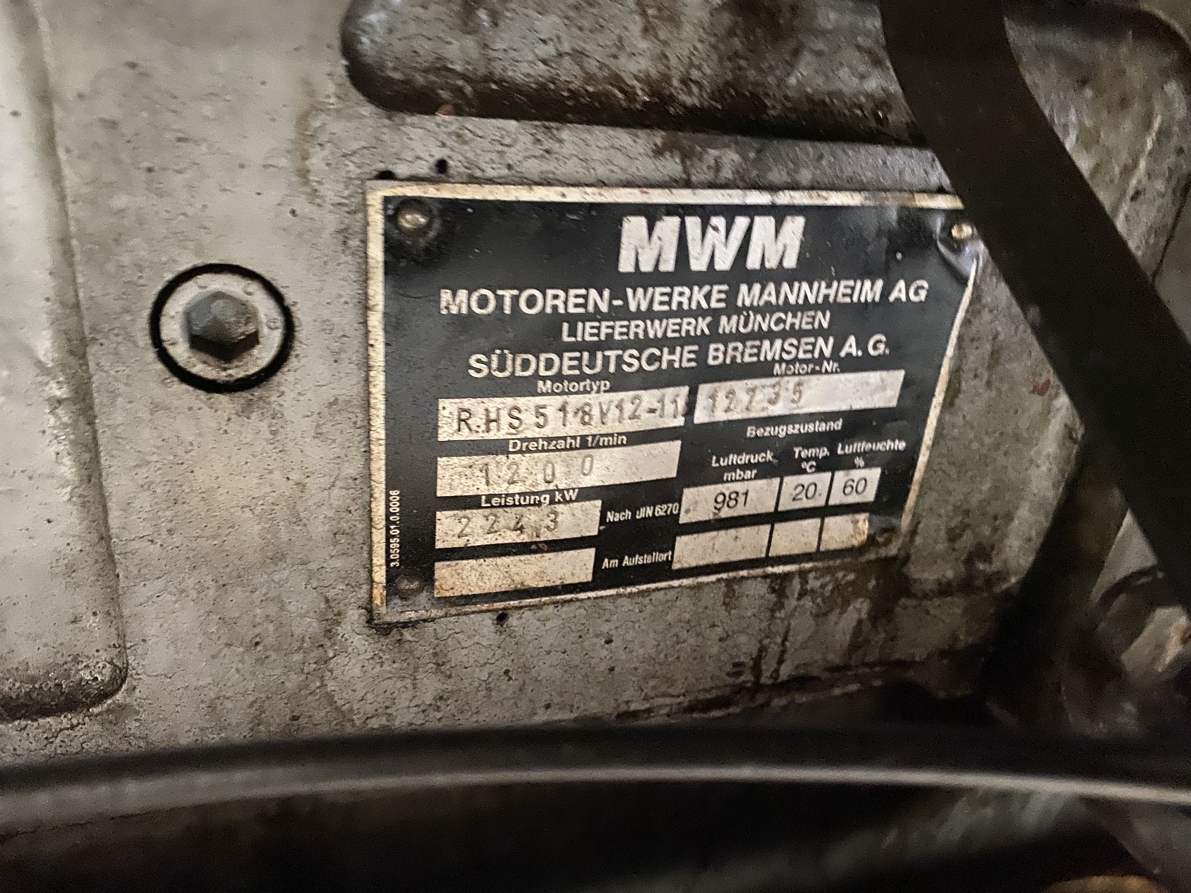Used MWM RHS-518V12 11E