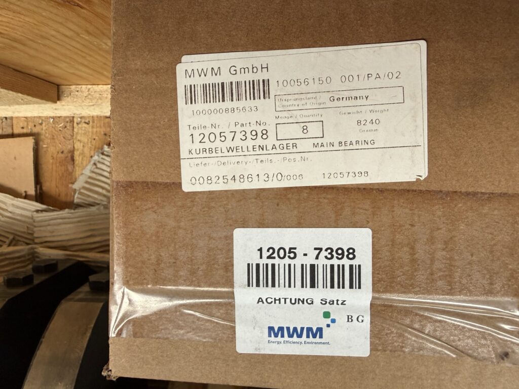Used RECON MWM CRANKSHAFT RHS 518-A WITH MAIN AND CONNECTING ROD BEARINGS, 2nd UNDERSIZE