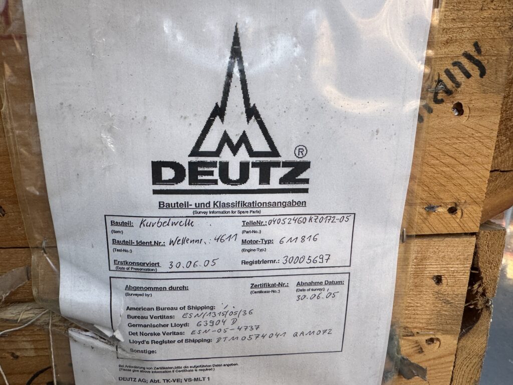 CRANKSHAFT P/N 04052460 FOR DEUTZ BA6M816