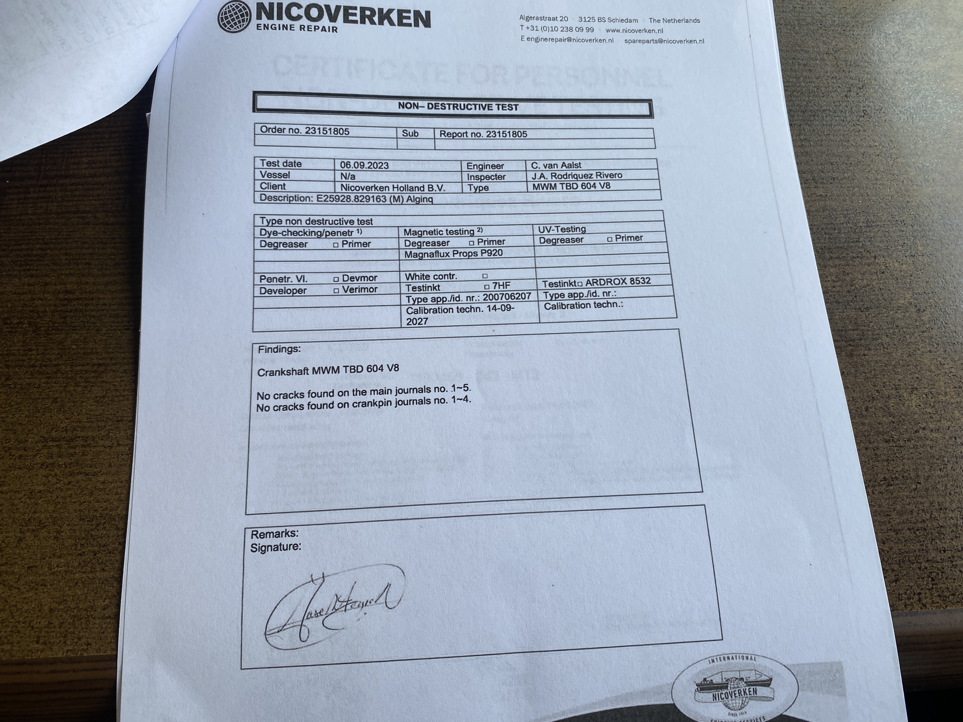 Used CRANKSHAFT MWM TBD 604-V8