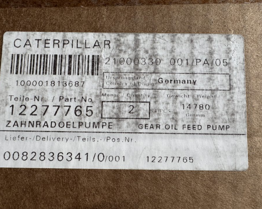 LUBRICATING OIL PUMP P/N 12277765 DEUTZ 616 OR 2016