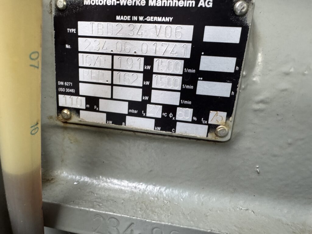 Used MWM TBD 234-V6 / AEG GEN.SET 165 KVA