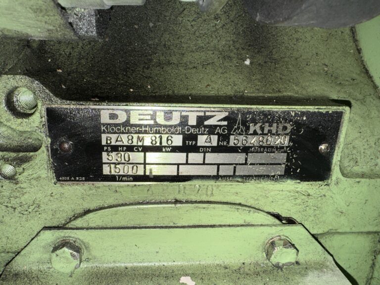 Used 1978 DEUTZ BA8M816 / A.VAN KAICK DIESEL GEN.SET 380 KVA