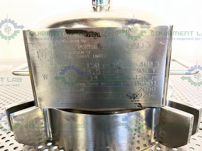 Used Pall PHQ59746 Stainless Steel Filter Housing Cap 9.5" OD w/ 1" Sanitary Fitting