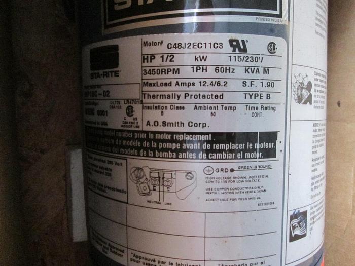 Sta-Rite 1/2 HP Booster Pump