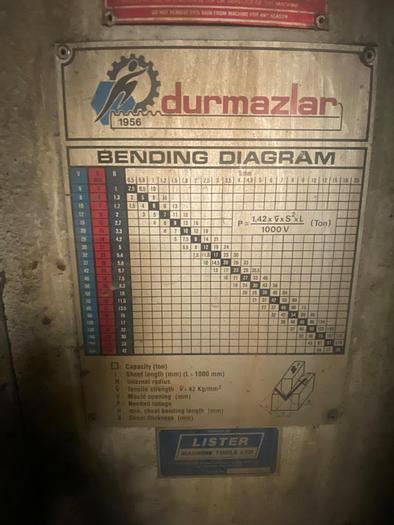 Used 1996 Durmazlar HAP30120 Hydraulic Pressbrake