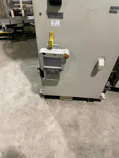Used MOTOMAN EA1400N DUAL ARM ROBOTIC MIG WELDING CELL WITH 11,000 LB CAPACITY A/B SIDED INDEX TABLE