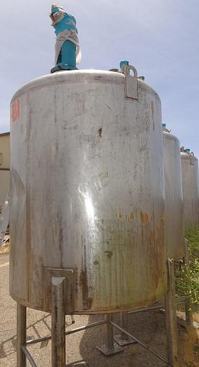 Used Tank, 550 Gallon, S/st, Agit, 1.5 HP, 52" x 60", DT/DB #S742667