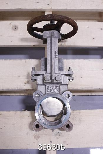 Used Red Valve 3" Hand Operated Knife Gate Valve #39630