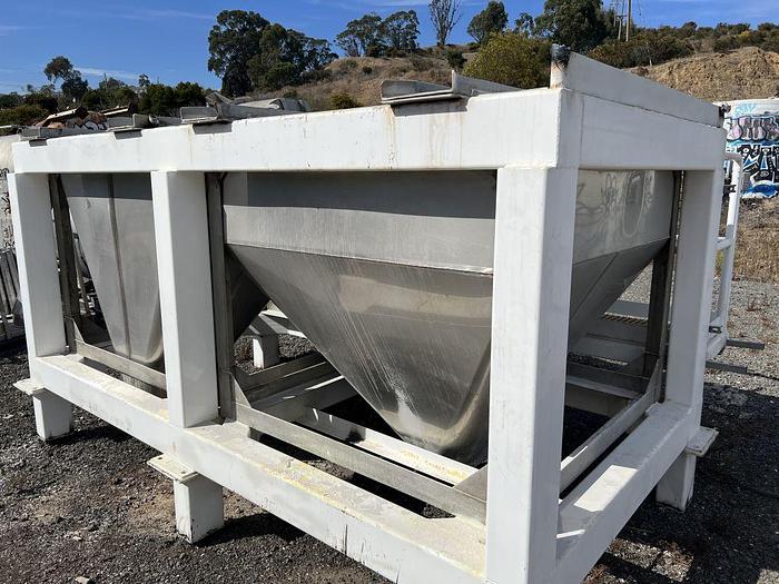 Used Hopper, 140 CF Total Capacity, S/St, (2) Hoppers #S744847