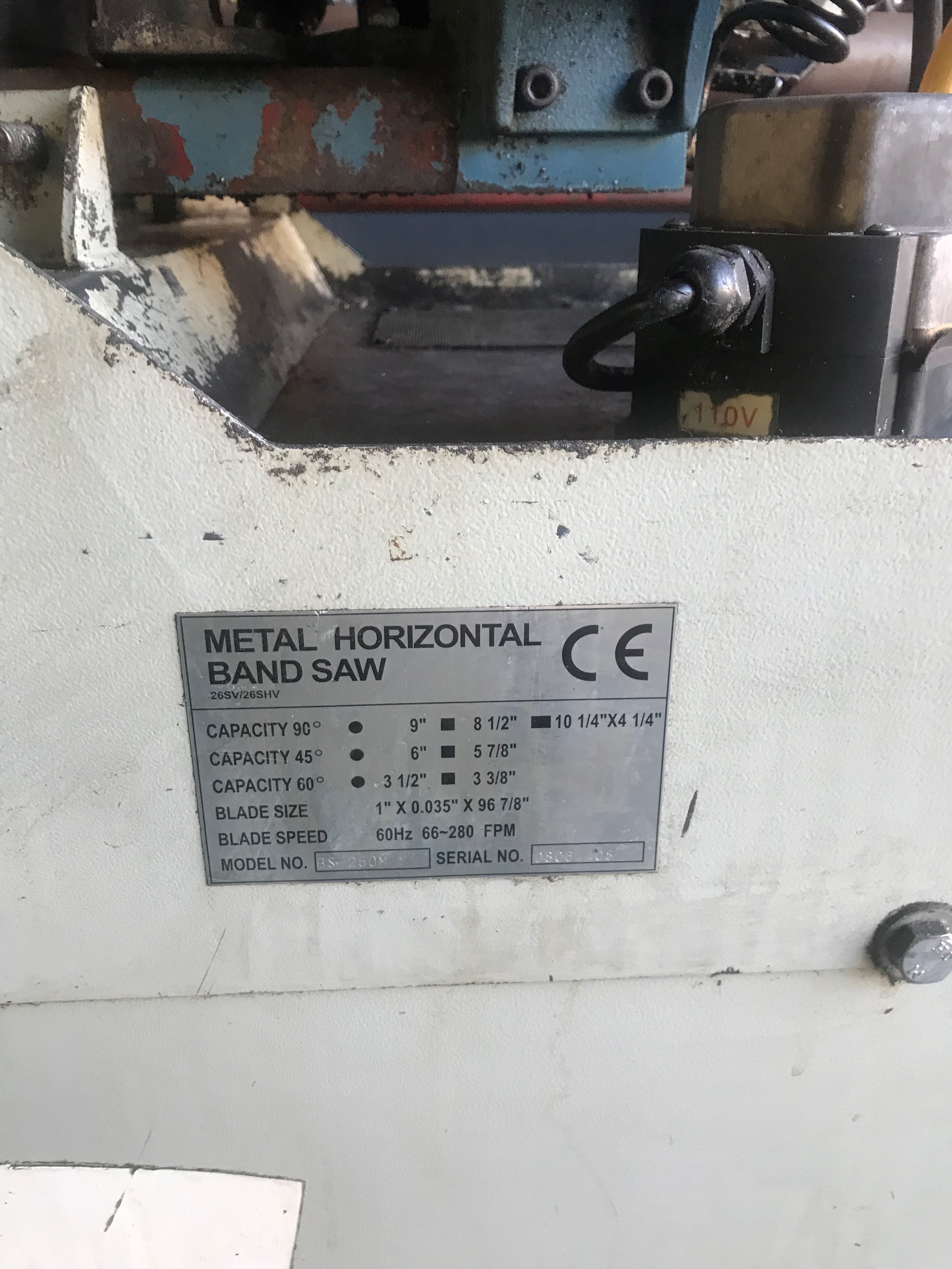 Used Sold Baileigh BS250M Swivel Head Mitering Horizontal Bandsaw 10.