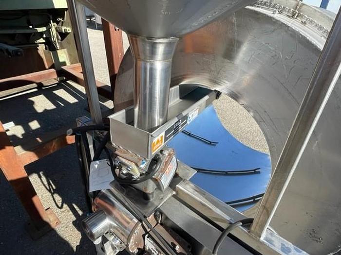 Used 36" x 36" Diameter Seasoning Drum Mixer with Eriez Dry Ingredient Feeder