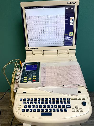 Gebraucht Mortara ELI 350 EKG Gerät auf Trolley