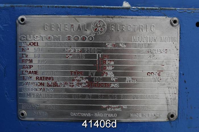 Refurbished General Electric 8236589101 A/C Vertical Motor, 500Hp, 885Rpm , 2300 Volts #41406