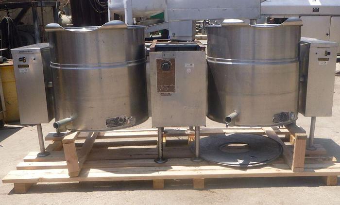 Used Kettle, (2) 80 Gallon, S/st, Jkt, Agit, Cleveland, Tilt, #S744099