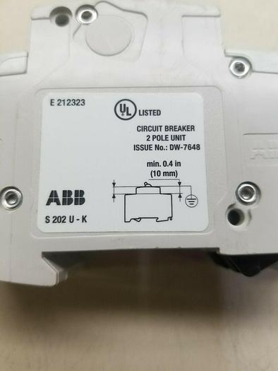 Used ABB Circuit Breaker 2 Pole unit DW-7648, S 202 U K 25 A