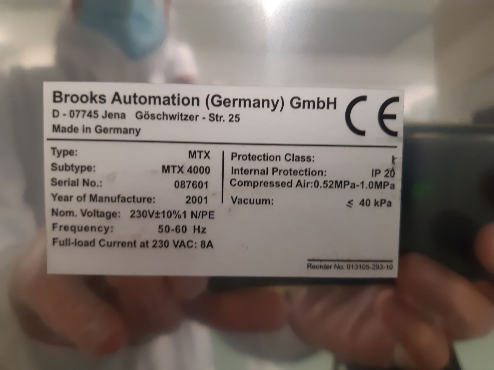 Used 2001 Brooks MTX4000