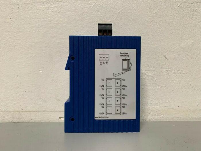 Used Hirschmann Spider 8TX Rail Mount Ethernet Switch FCC Class A 61131-2