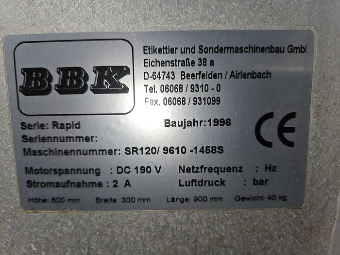 Used BBK Single Sided Wrap Labeller