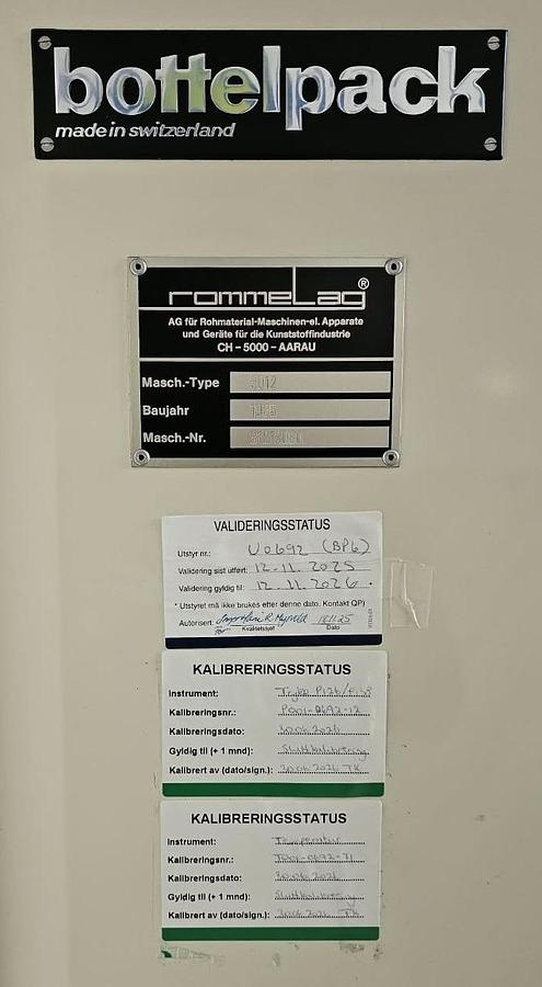 Used Rommelag Bottelpack 3012M Blow-Fill-Seal Machine