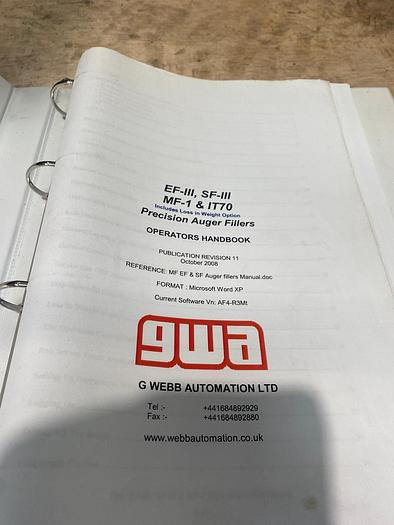 Used GWA Digifill Powder Filler