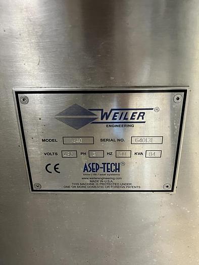 Used Weiler 640 Blow-Fill-Seal LVP Machine with Cap Welder