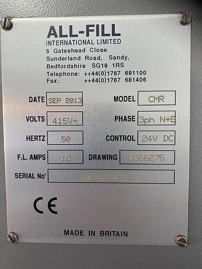 Used All-Fill CMR Volumetric Powder Filler