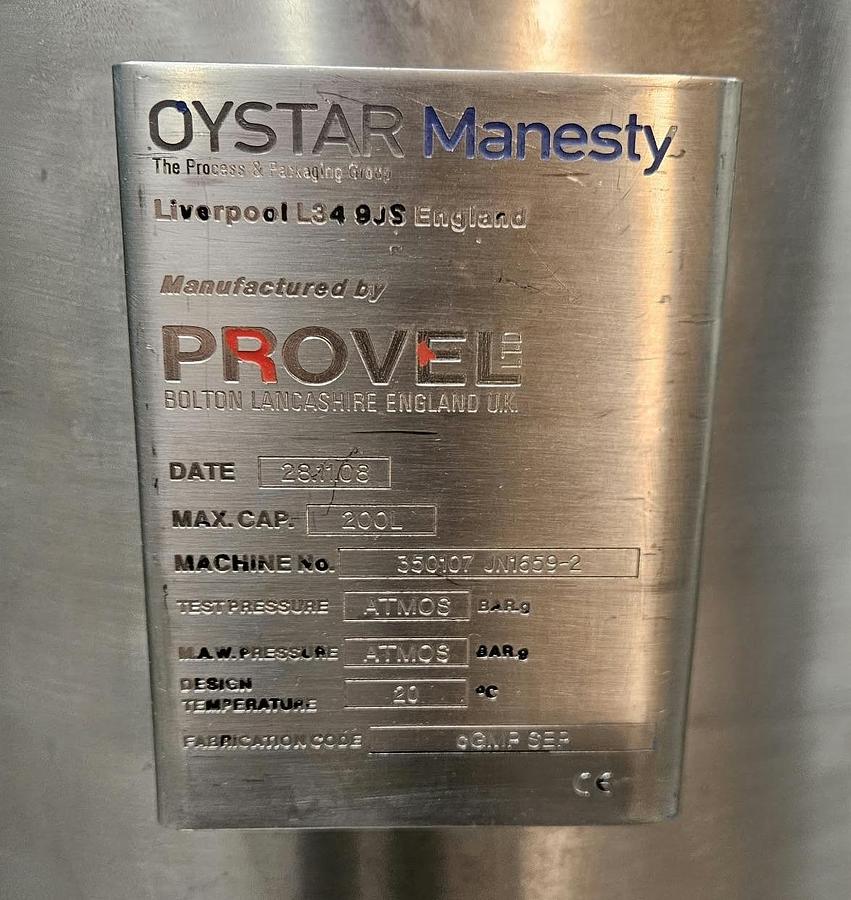 Used Provel SSEM-75 Tablet Film Coating Mixer Vessel & Lifting Hoist