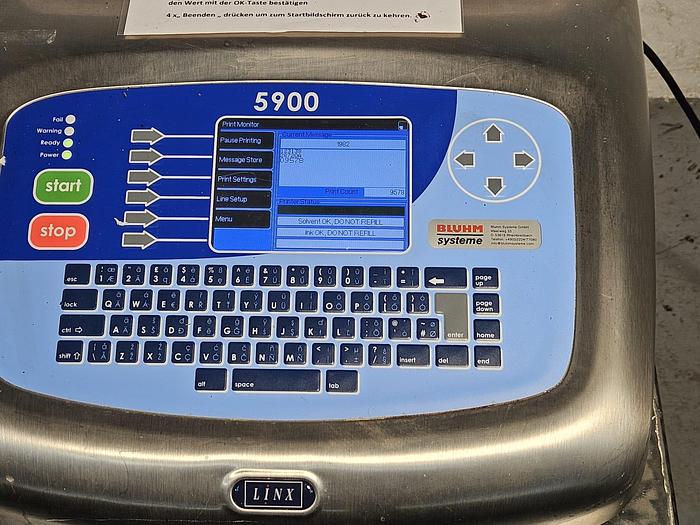 Used Linx 5900 Ink Jet Printer