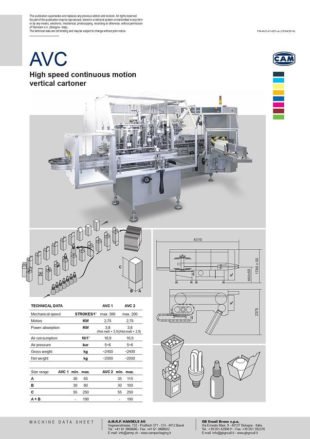Used CAM AVC Vertical Cartoner