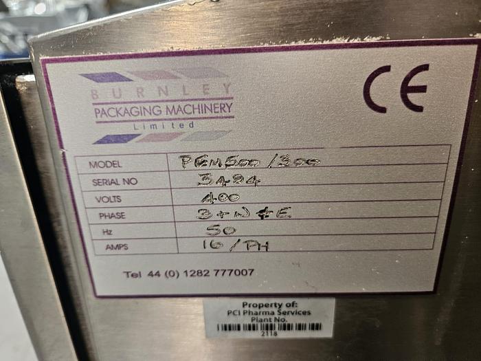 Used Burnley PEM500/300 Heat Shrink Tunnel