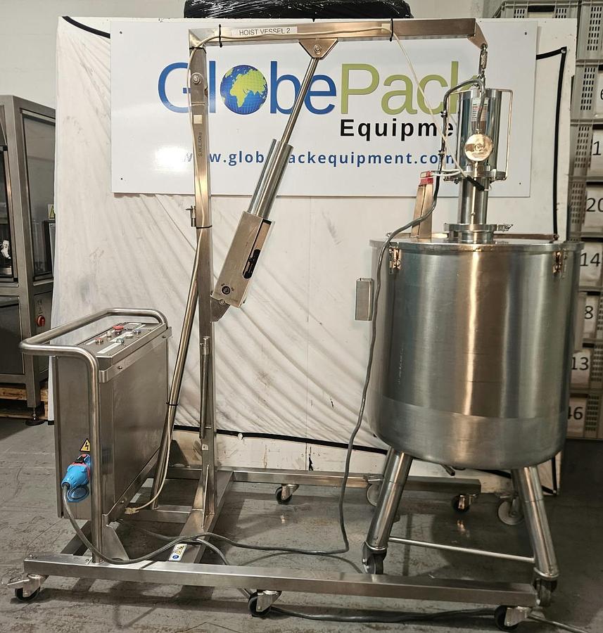 Used Provel SSEM-75 Tablet Film Coating Mixer Vessel & Lifting Hoist