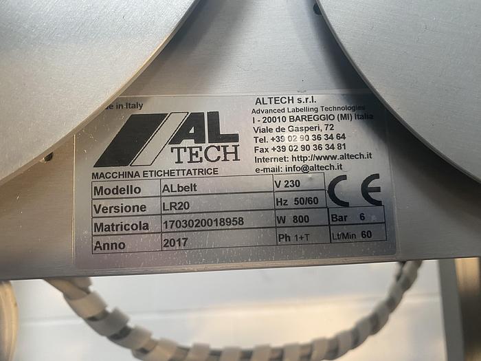 Used ALTech ALbelt LR20 Top Labeller with Anti Tamper