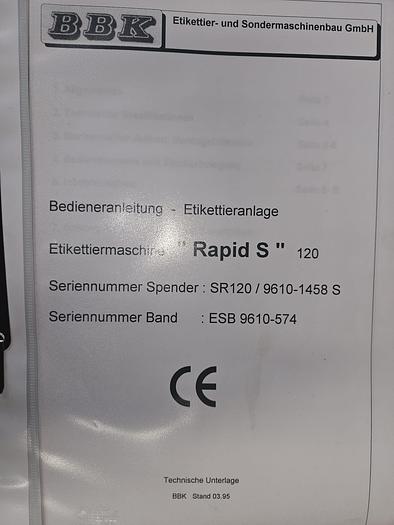 Used BBK Single Sided Wrap Labeller