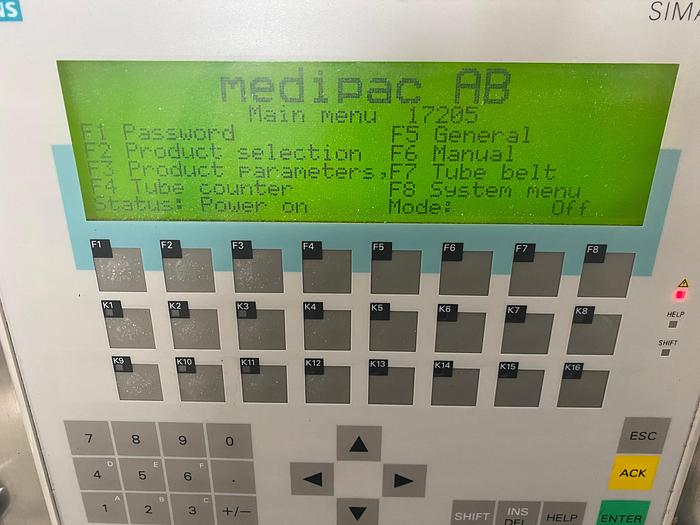 Used Medipac MF50 Rigid Tube Filler