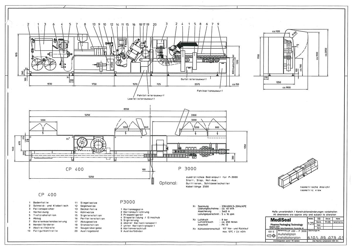 Used Mediseal Klöckner Medipak CP-400/P-3000 Blister Packing Line