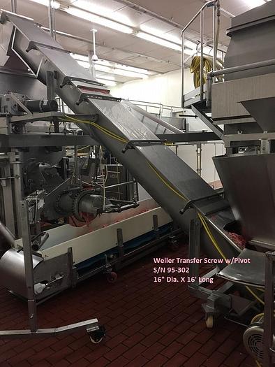 Used WEILER 16"DIAMETER SCREW CONVEYOR