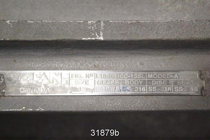 Used Velan A 12" Hand Operated Knife Gate Valve #31879