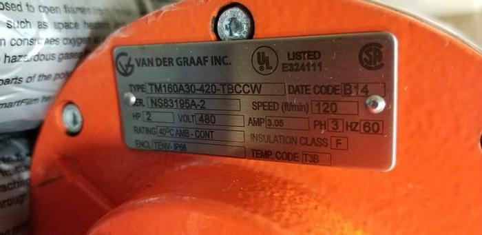 Van Der Graaf NEW Drum Motor Conveyor NS83195A-2, 2HP, 120FPM 0471600217